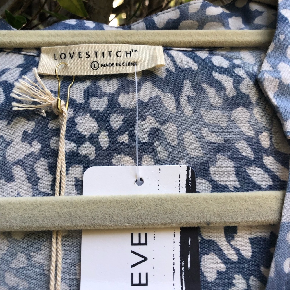 🤩***NWT*** 🎉LOVESTITCH LIGHT BLUE ANIMAL PRINT BOHO MINIDRESS! - Picture 4 of 11